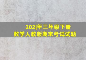 202|年三年级下册数学人教版期末考试试题